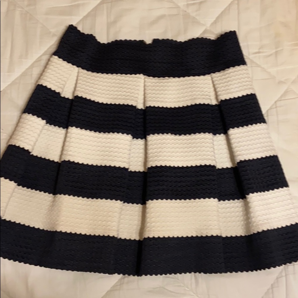 Navy blue and white stripped skirt